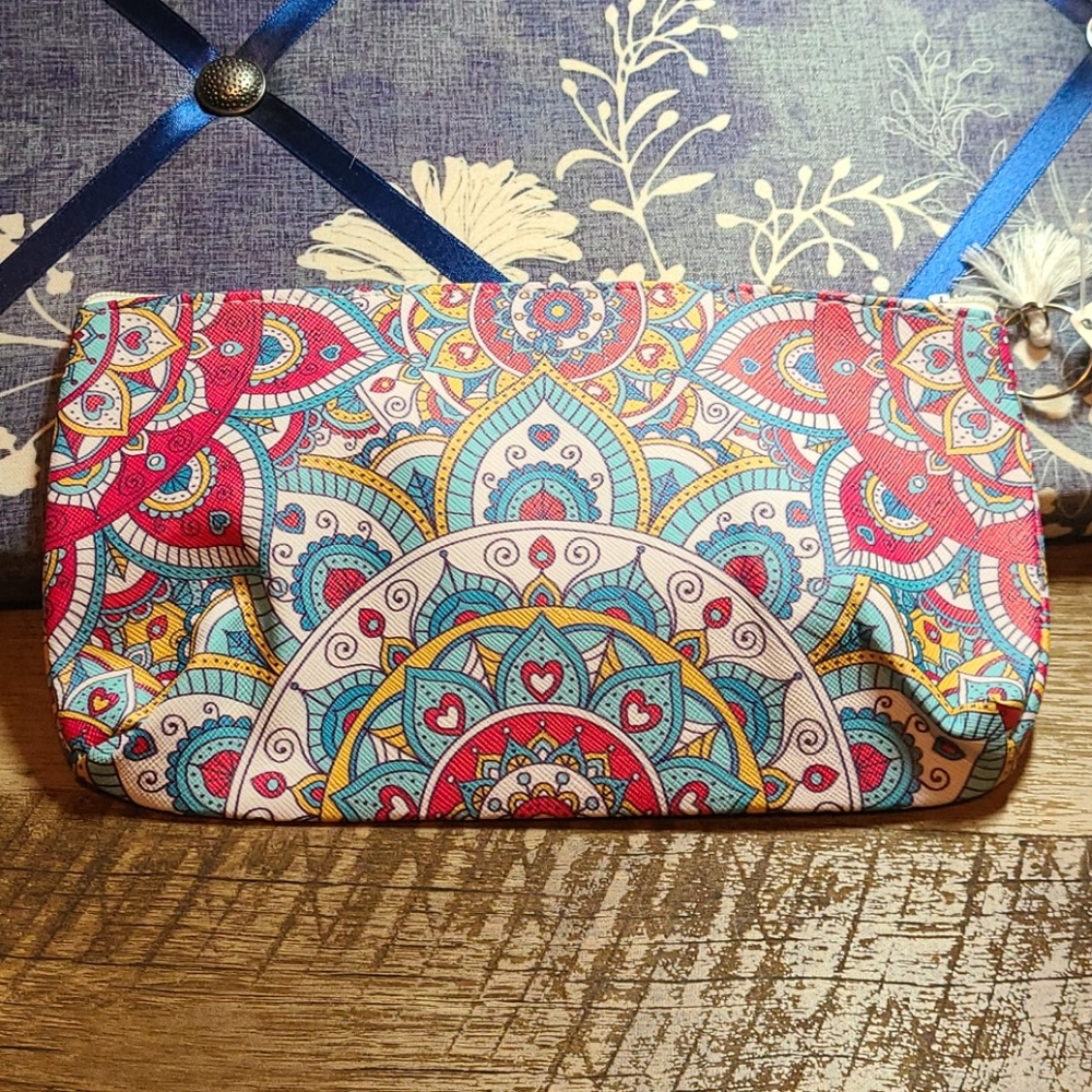 Tribal Print Zip Cosmetic Bag